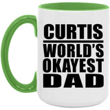 Curtis World's Okayest Dad - 15oz Accent Mug Green