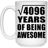 64th Birthday Square Root of 4096 Years of Being Awesome - 15oz Coffee Mug