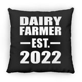Dairy Farmer Established EST. 2022 - Throw Pillow Black