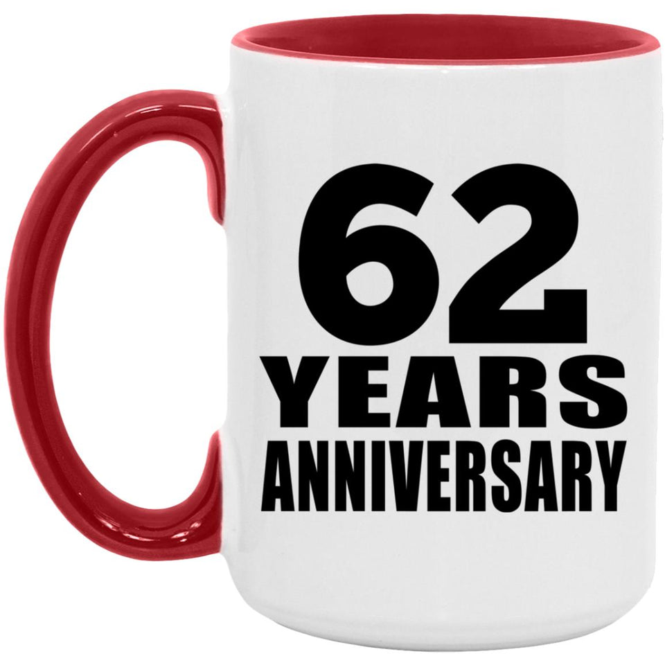 62nd Anniversary 62 Years - 15oz Accent Mug Red
