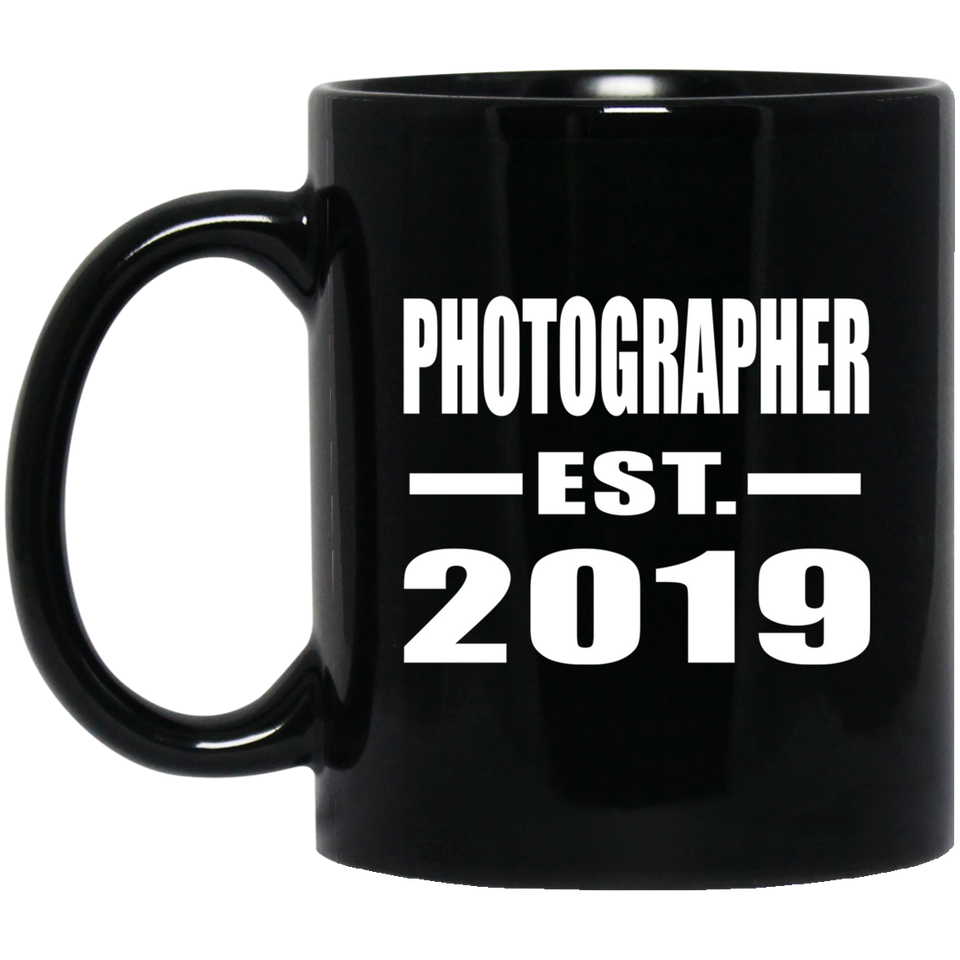 Photographer Established EST. 2019 - 11oz Coffee Mug Black