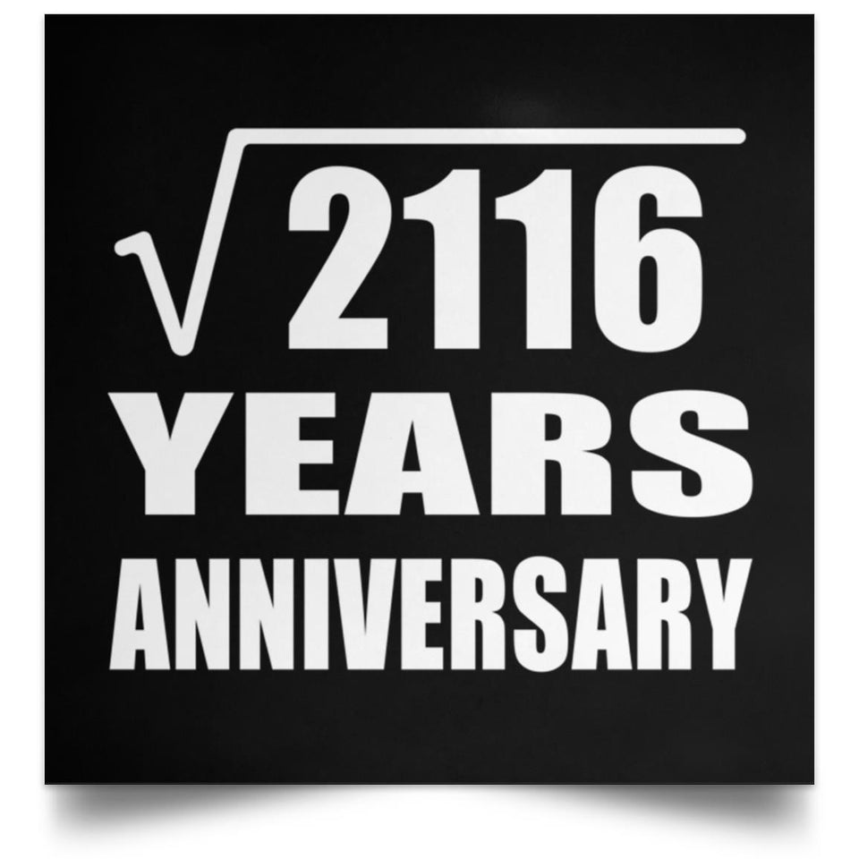 46th Anniversary Square Root of 2116 Years Anniversary - Poster Square