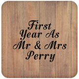 First Year As Mr & Mrs Perry - Drink Coaster C