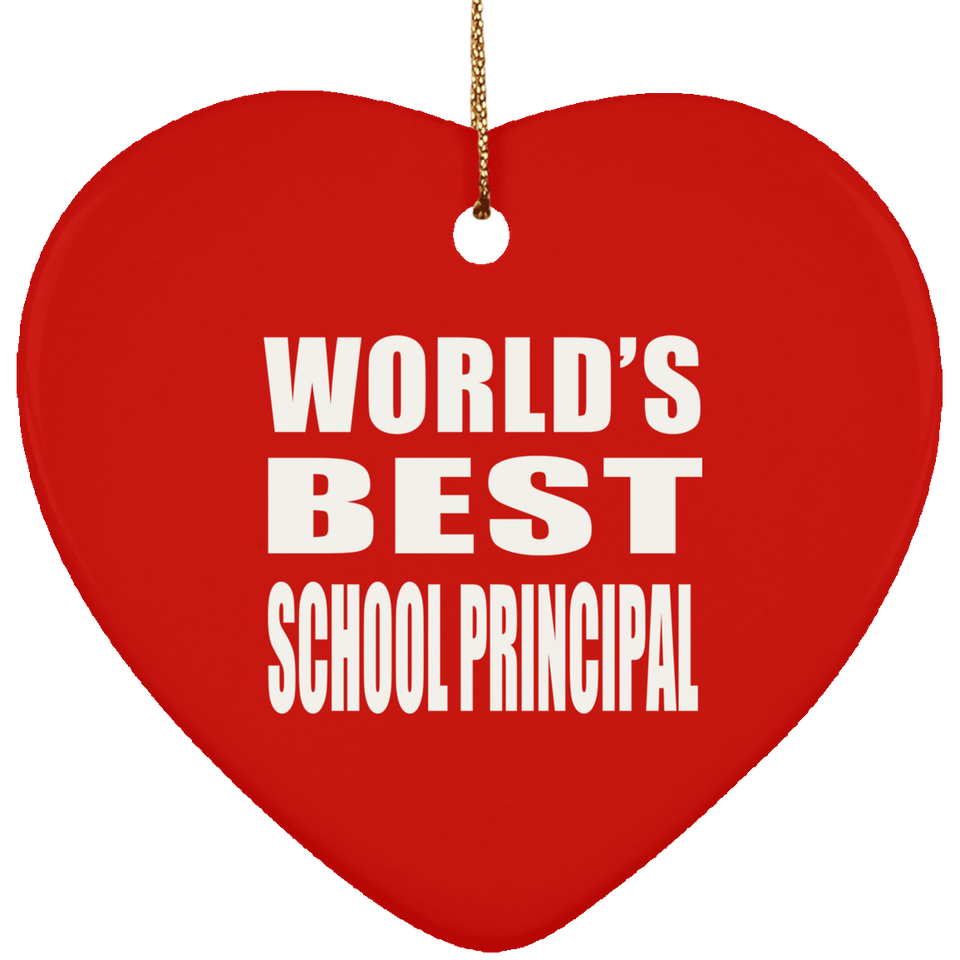 World's Best School Principal - Heart Ornament