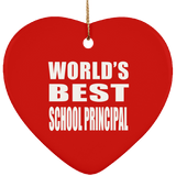 World's Best School Principal - Heart Ornament