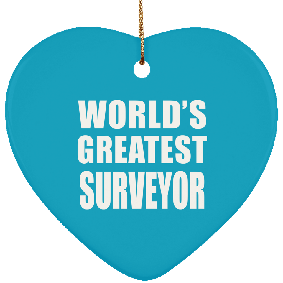 World's Greatest Surveyor - Heart Ornament