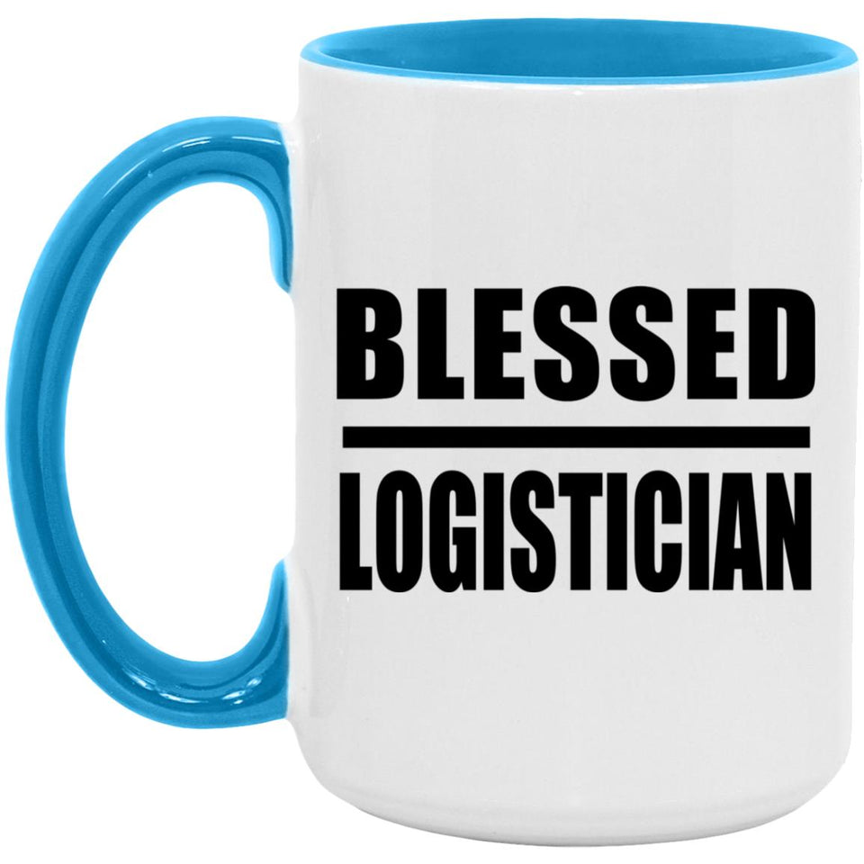 Blessed Logistician - 15oz Accent Mug Blue