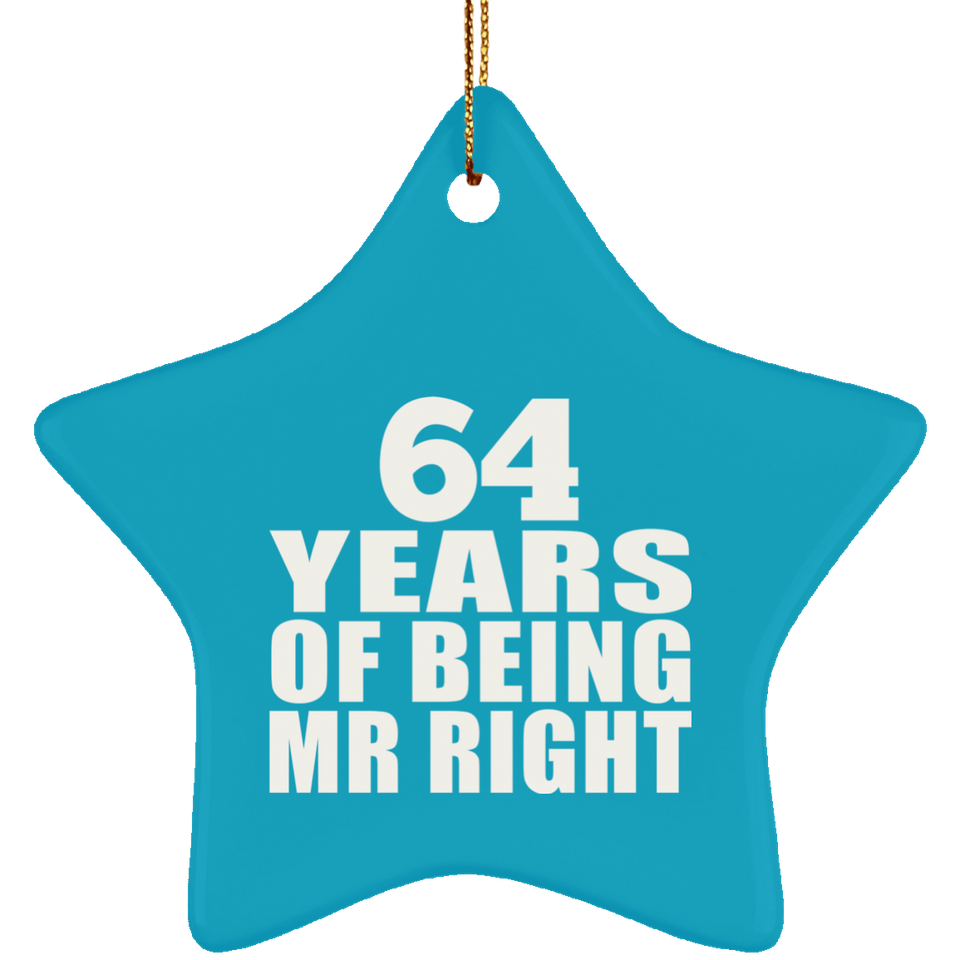 64th Anniversary 64 Years Of Being Mr Right - Star Ornament