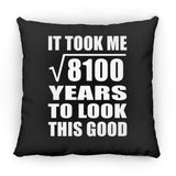 90th Birthday Took Square Root of 8100 Years To Look Good - Throw Pillow Black