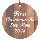 First Christmas As Step Mom 2023 - Circle Ornament E