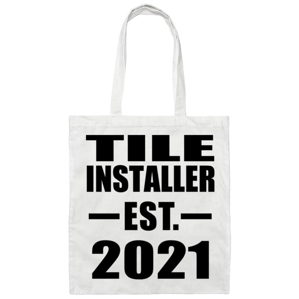 Tile Installer Established EST. 2021 - Tote Bag White