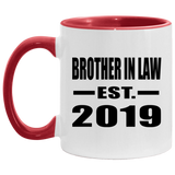 Brother In Law Established EST. 2019 - 11oz Accent Mug Red