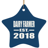 Dairy Farmer Established EST. 2018 - Star Ornament