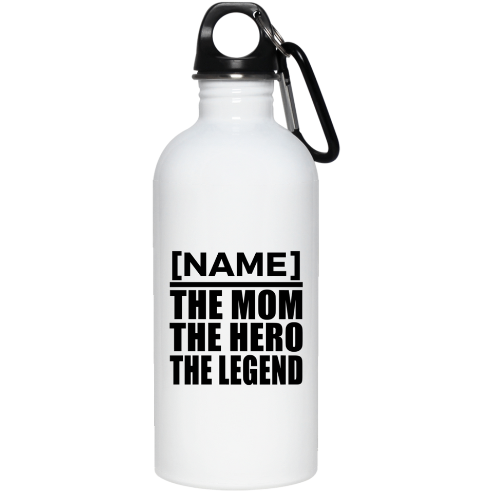Personalized Gift, Name The Mom Hero Legend - Water Bottle