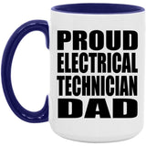 Proud Electrical Technician Dad - 15oz Accent Mug Purple