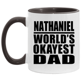Nathaniel World's Okayest Dad - 11oz Accent Mug Black