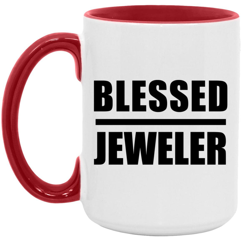 Blessed Jeweler - 15oz Accent Mug Red