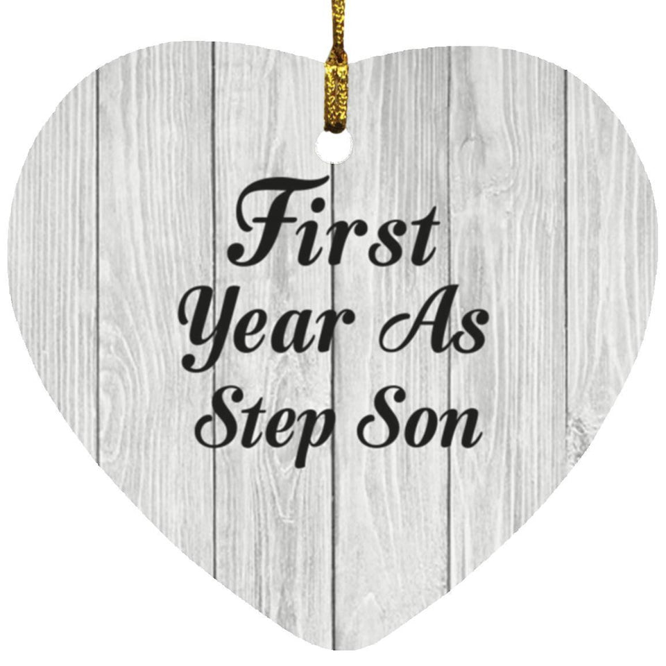First Year As Step Son - Heart Ornament F