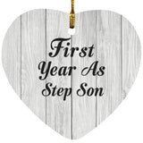 First Year As Step Son - Heart Ornament F