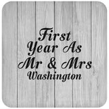 First Year As Mr & Mrs Washington - Drink Coaster F