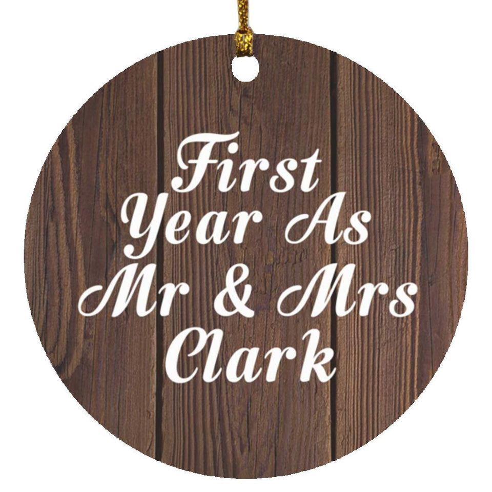 First Year As Mr & Mrs Clark - Circle Ornament D