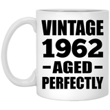 62nd Birthday Vintage 1962 Aged Perfectly - 11oz Coffee Mug