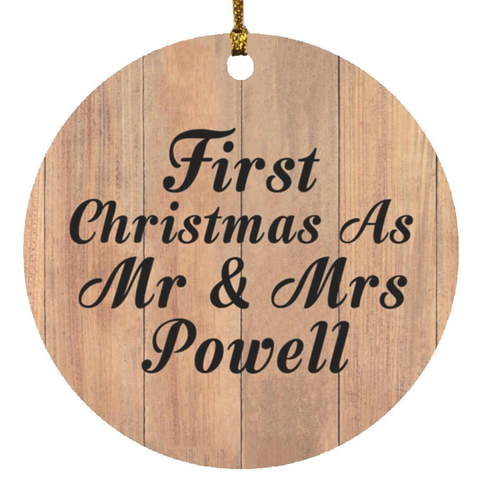 First Christmas As Mr & Mrs Powell - Circle Ornament C