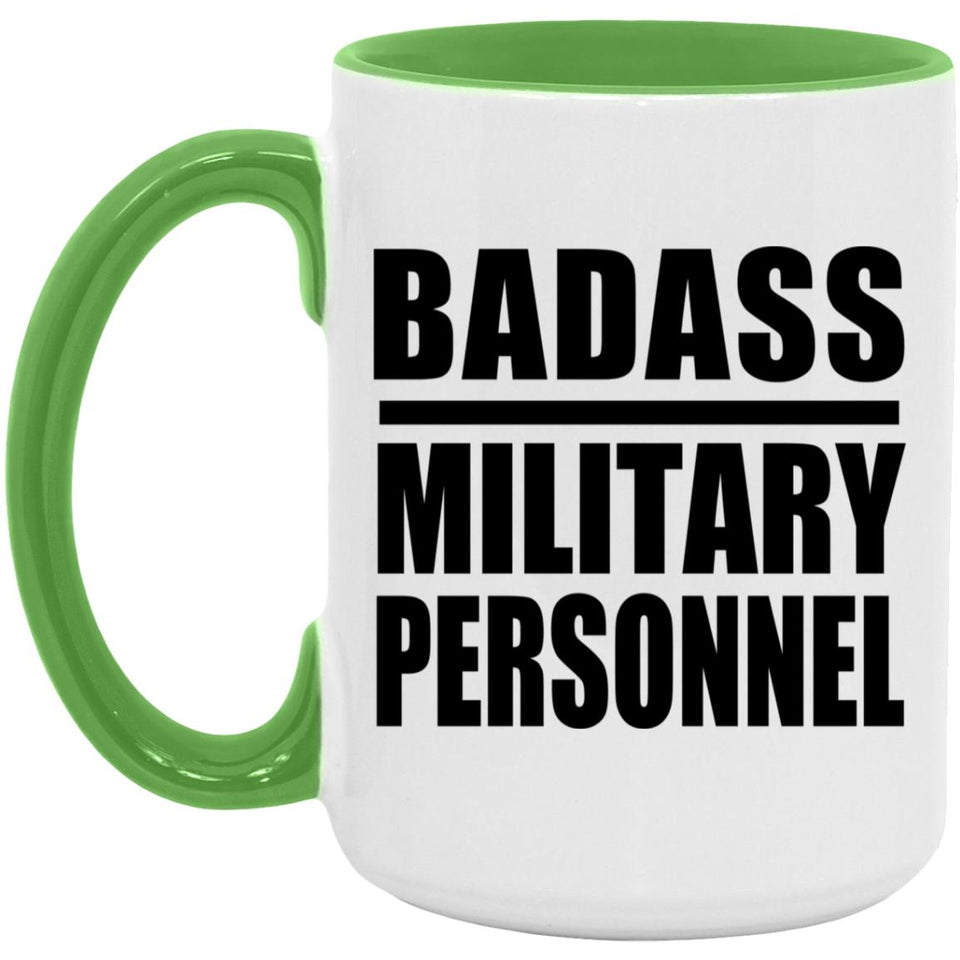 Badass Military Personnel - 15oz Accent Mug Green