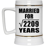 47th Anniversary Married For Square Root of 2209 Years - Beer Stein