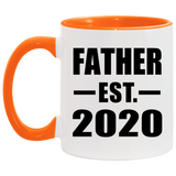 Father Established EST. 2020 - 11oz Accent Mug Orange