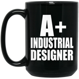 A+ Industrial Designer - 15oz Coffee Mug Black