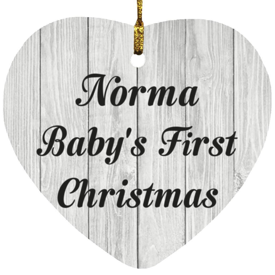 Norma Baby's First Christmas - Heart Ornament F
