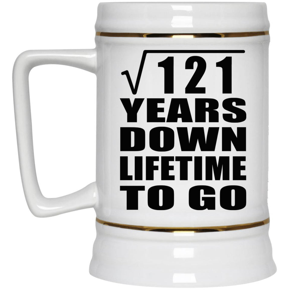 11th Anniversary Square Root of 121 Years Lifetime To Go - Beer Stein