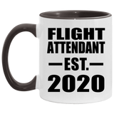 Flight Attendant Established EST. 2020 - 11oz Accent Mug Black