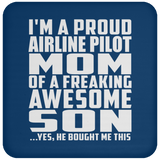 Proud Airline Pilot Mom Of Awesome Son - Drink Coaster