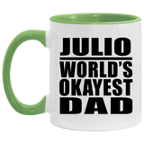Julio World's Okayest Dad - 11oz Accent Mug Green