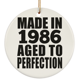 38th Birthday Made In 1986 Aged to Perfection - Circle Ornament
