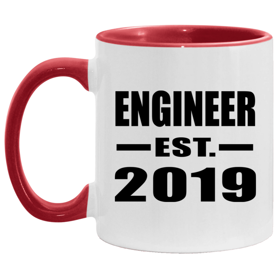 Engineer Established EST. 2019 - 11oz Accent Mug Red