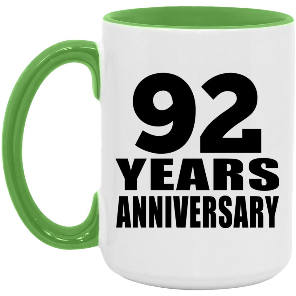 92nd Anniversary 92 Years Anniversary - 15oz Accent Mug Green