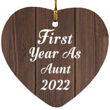 First Year As Aunt 2022 - Heart Ornament D