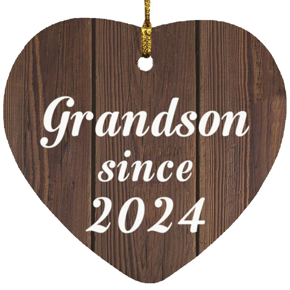 Grandson Since 2024 - Heart Ornament D
