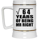 8th Anniversary Square Root of 64 Years of Being Mr Right - Beer Stein