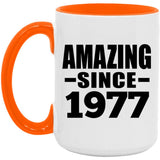 47th Birthday Amazing Since 1977 - 15oz Accent Mug Orange