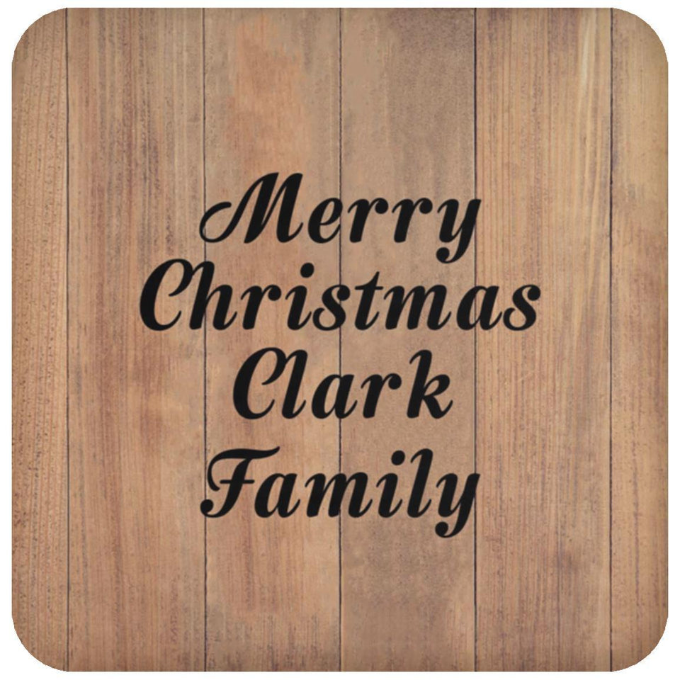 Merry Christmas Clark Family - Drink Coaster C