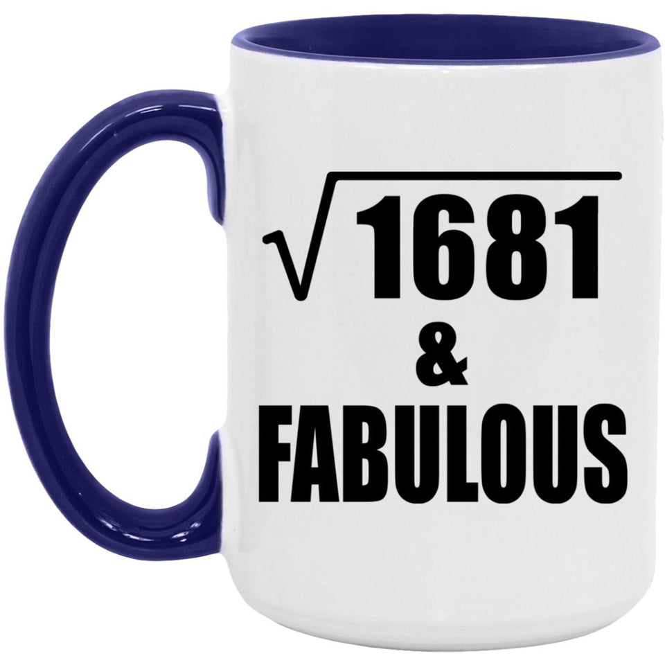 41st Birthday Square Root of 1681 & Fabulous - 15oz Accent Mug Purple