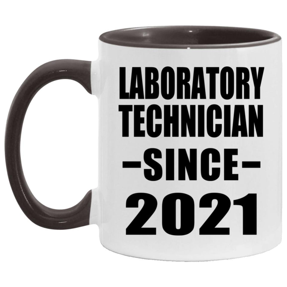 Laboratory Technician Since 2021 - 11oz Accent Mug Black