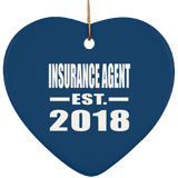 Insurance Agent Established EST. 2018 - Heart Ornament