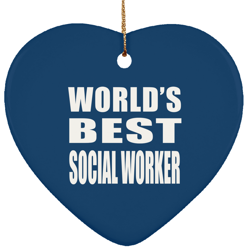 World's Best Social Worker - Heart Ornament