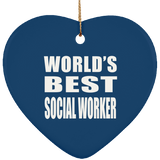 World's Best Social Worker - Heart Ornament