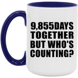 27th Anniversary 9,855 Days Together But Who's Counting - 15oz Accent Mug Purple